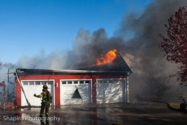 large barn fire in Barrington Hills IL 10-10-12 on Ridge Road 